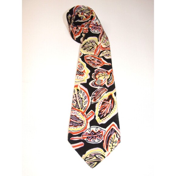 Abstract Summer Tie by Silhouettes 100% Viscose Made in USA 3-3/4" x 60" Vintage - Picture 1 of 5